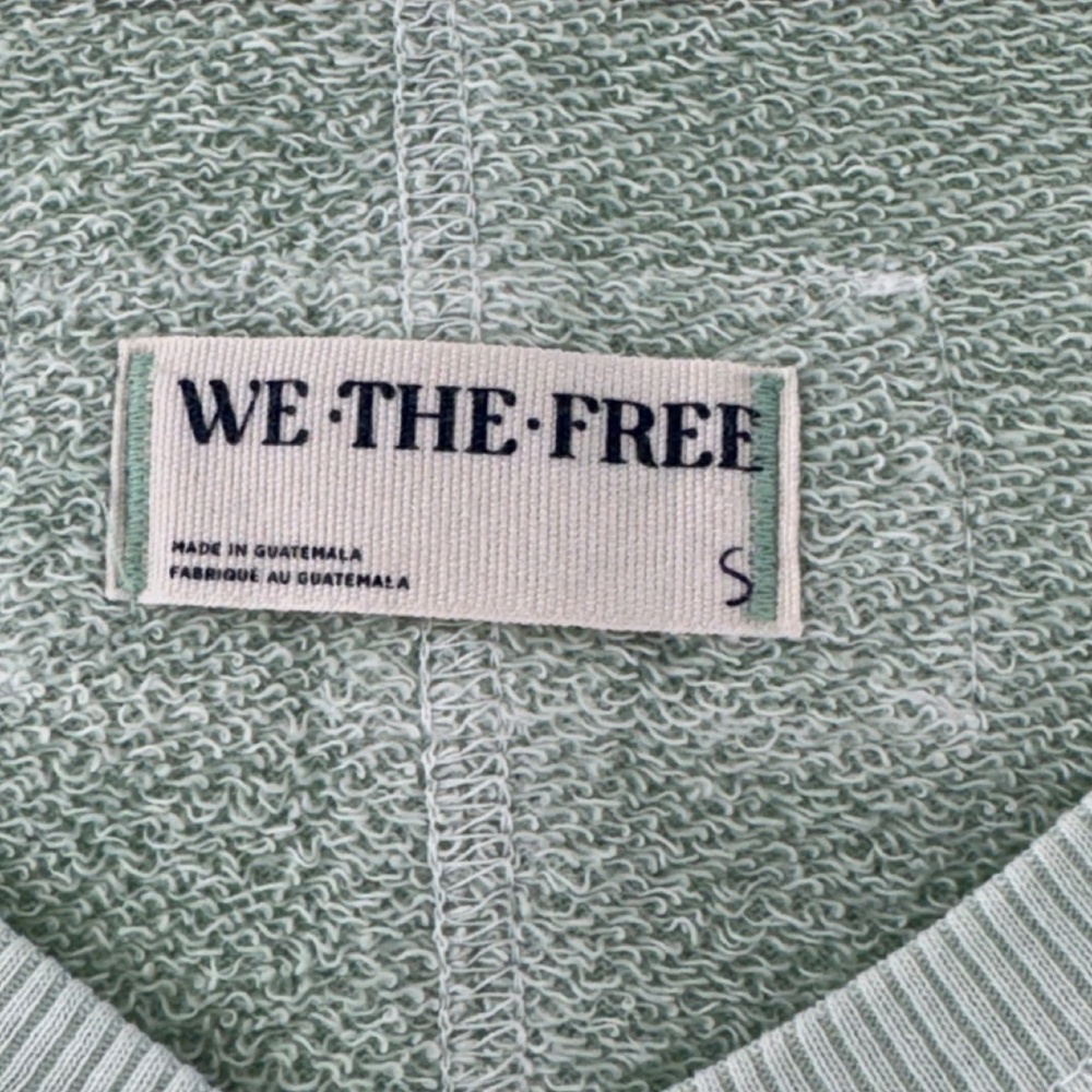 We The Free Venice V-Neck Sweatshirt Mint Ivy Oversized Size Small - Picture 8 of 11
